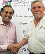 Branch Chairman Hennie Prinsloo (right) thanks Nirmal Narotam for his presentation.